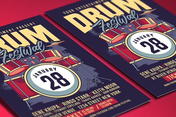 Drum Music Festival in Flyer Templates - product preview 2