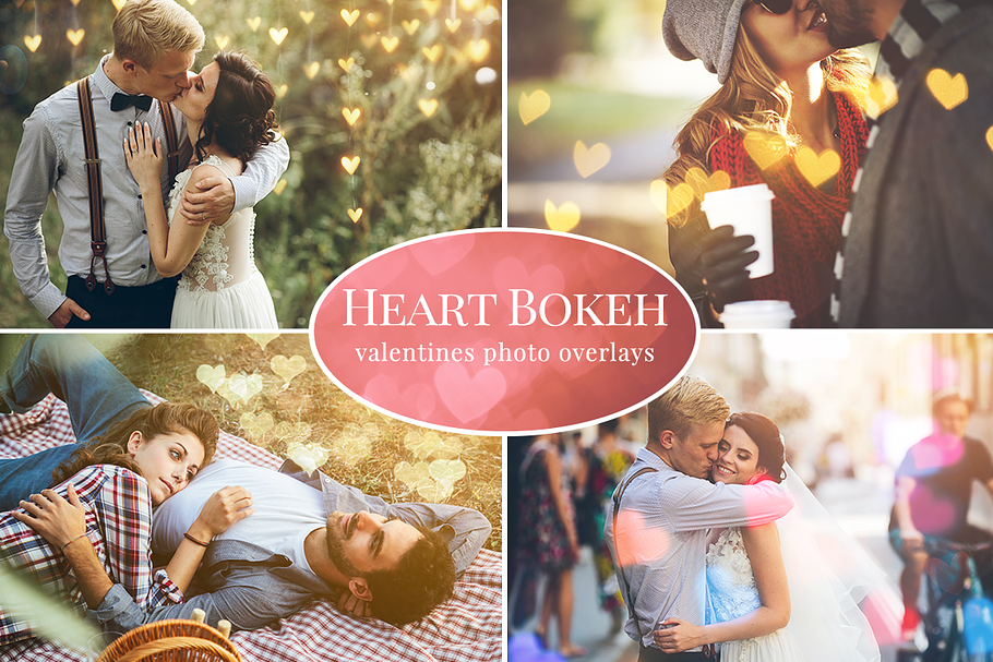 Heart Bokeh photo overlays in Objects - product preview 8