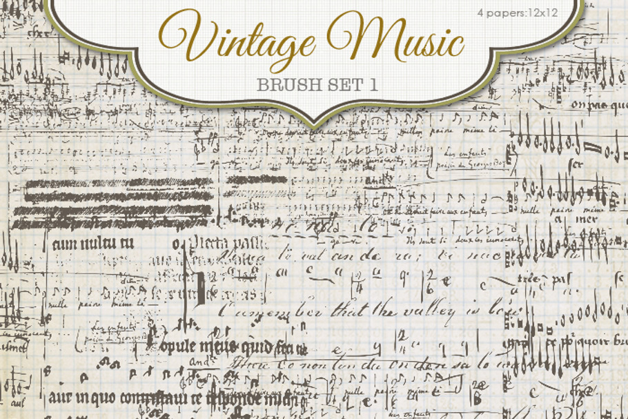 Vintage Music Sheet Brushes in Photoshop Brushes - product preview 8