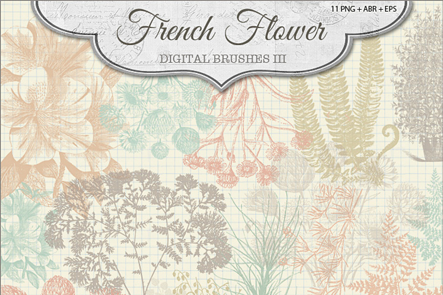 French Flower Brushes 3 in Photoshop Brushes - product preview 8