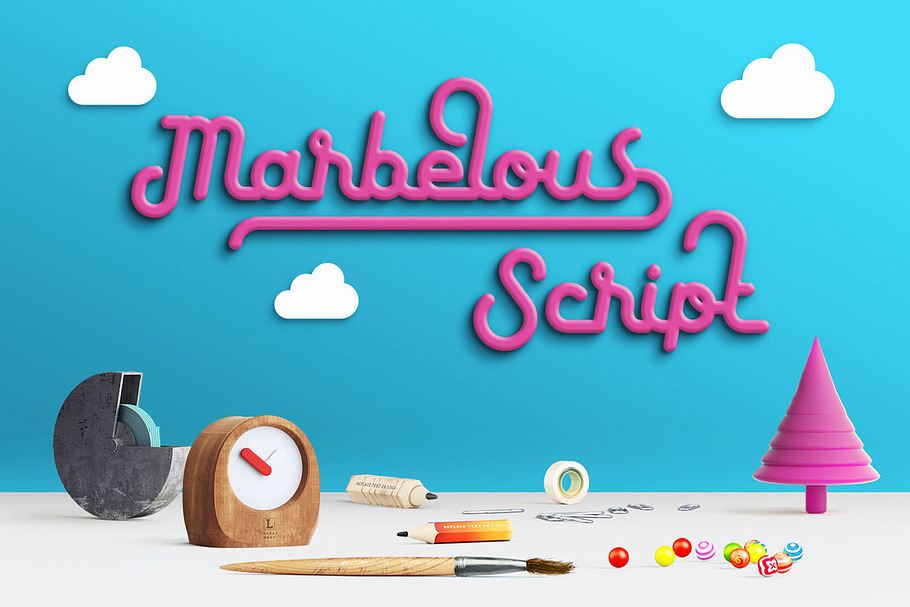 Marbelous Script in Script Fonts - product preview 8
