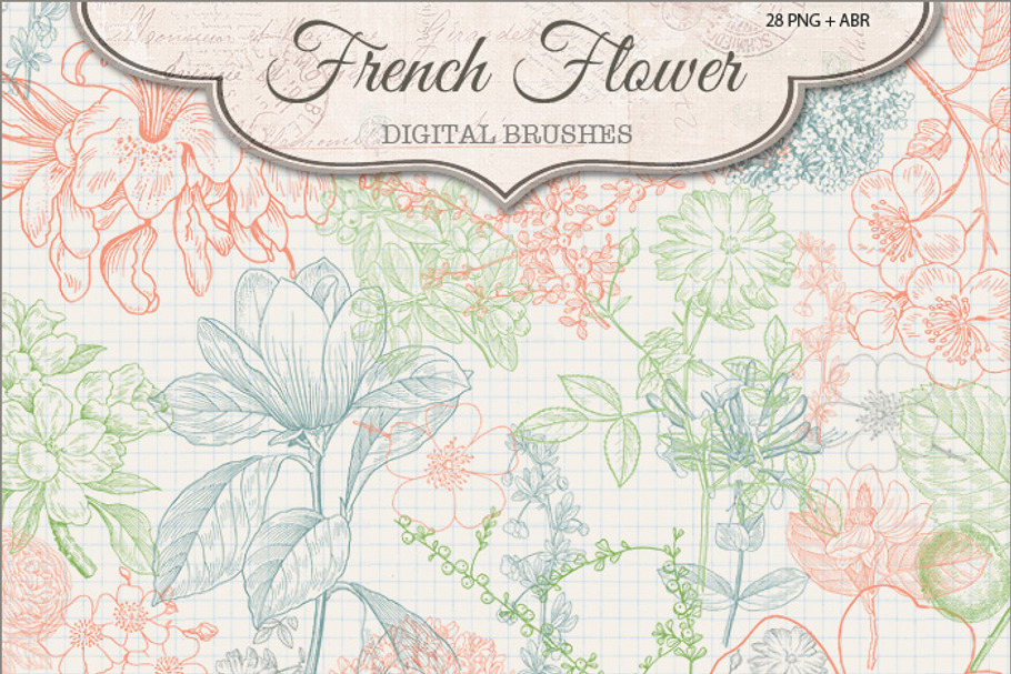 French Flower Brushes 2 in Photoshop Brushes - product preview 8