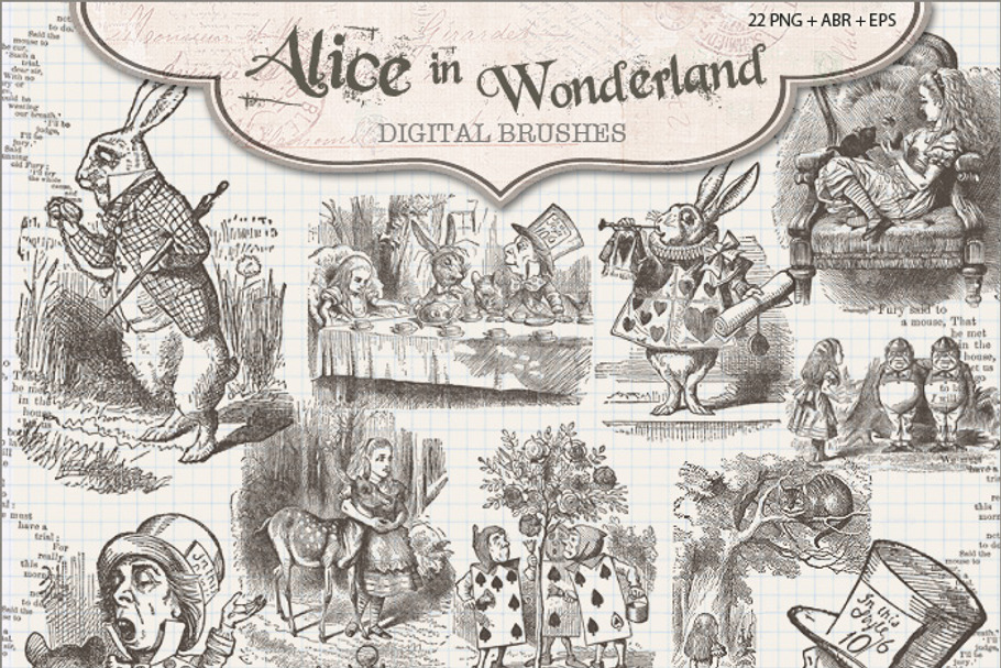 Alice in Wonderland Brushes in Photoshop Brushes - product preview 8