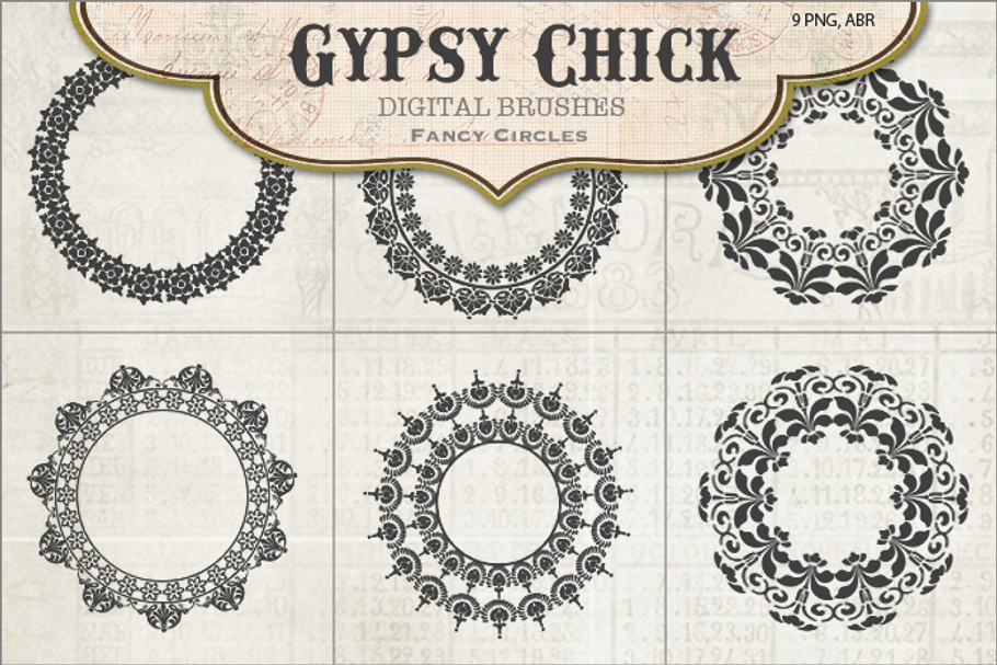 Fancy Gypsy Circle Brushes in Photoshop Brushes - product preview 8
