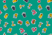Cleaning icons set pattern