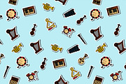Colored musical instruments pattern