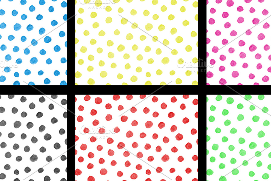 Watercolor polka dots patterns in Patterns - product preview 8