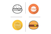 Hamburger. 4 icons. Vector