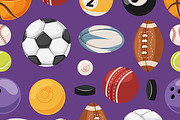 Sport balls seamless pattern vector