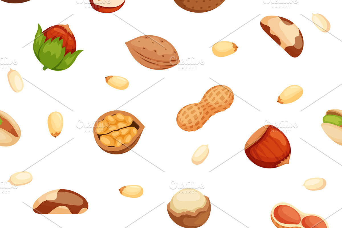 Seamless pattern with nuts vector in Illustrations - product preview 8