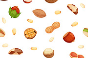 Seamless pattern with nuts vector