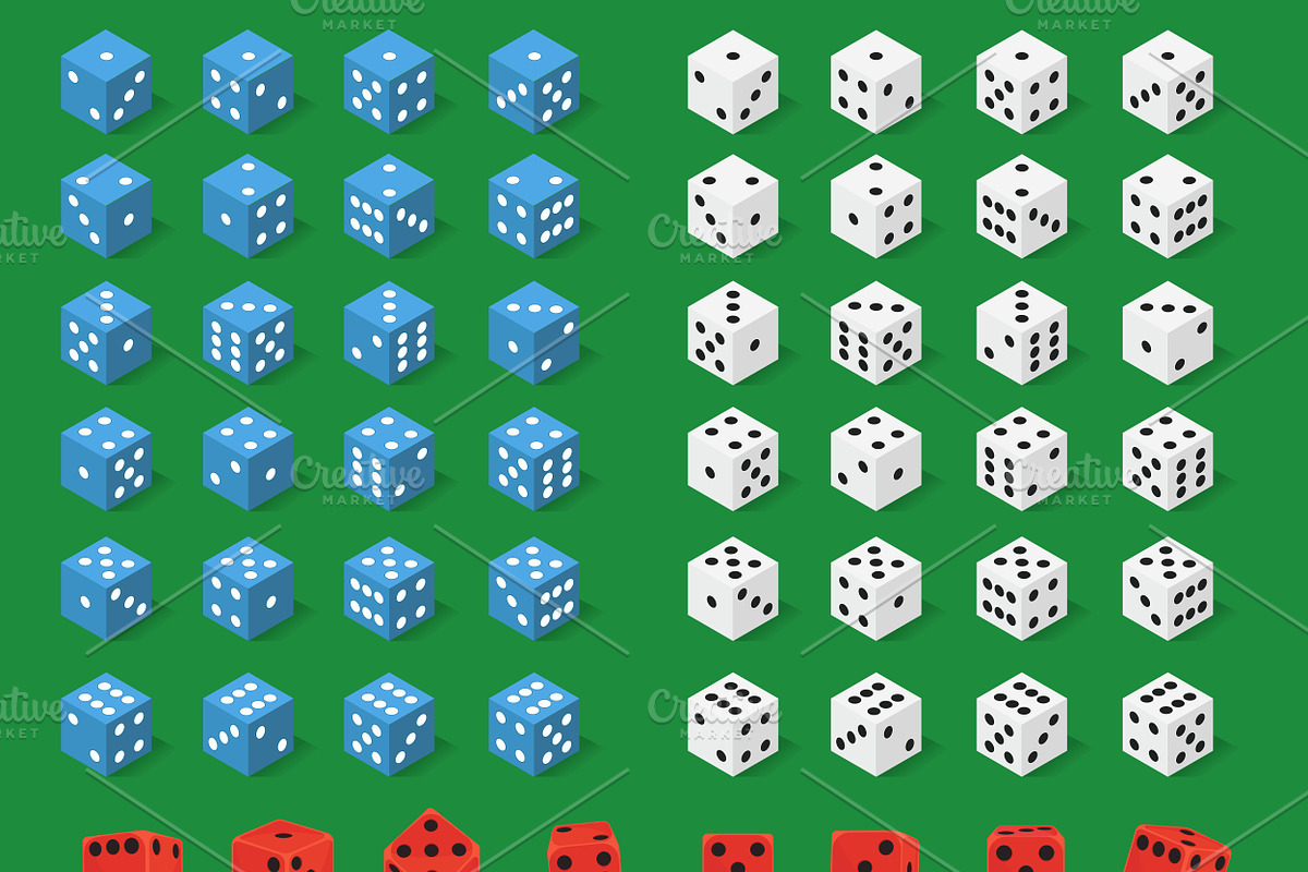 Set of isometric dice vector in Illustrations - product preview 8