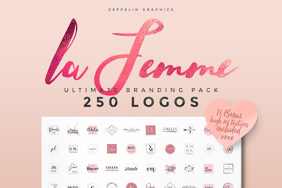 250 Feminine Logos Pack in Logo Templates - product preview 8