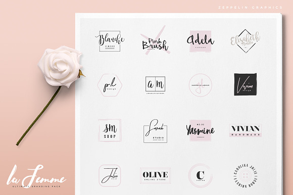 250 Feminine Logos Pack in Logo Templates - product preview 2