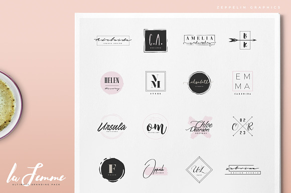 250 Feminine Logos Pack in Logo Templates - product preview 3