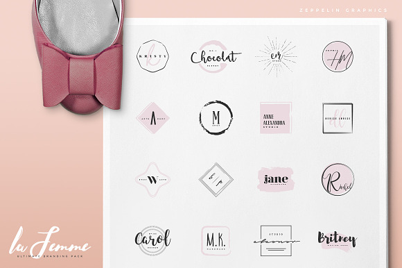 250 Feminine Logos Pack in Logo Templates - product preview 5