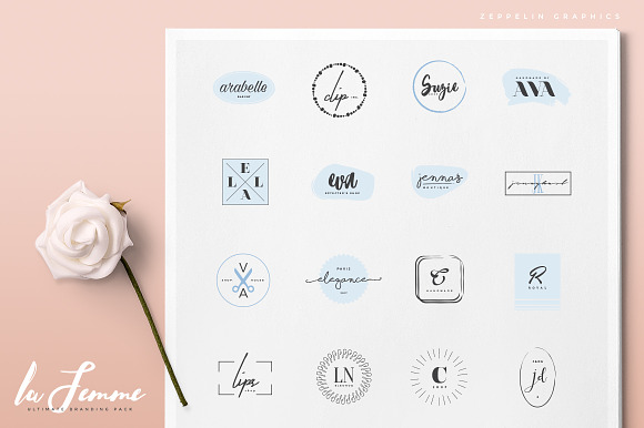 250 Feminine Logos Pack in Logo Templates - product preview 7