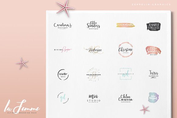 250 Feminine Logos Pack in Logo Templates - product preview 14