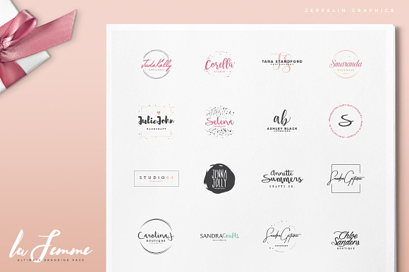 250 Feminine Logos Pack in Logo Templates - product preview 16