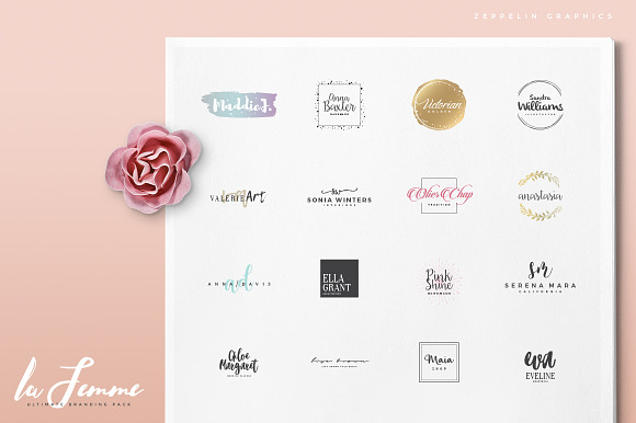 250 Feminine Logos Pack in Logo Templates - product preview 17
