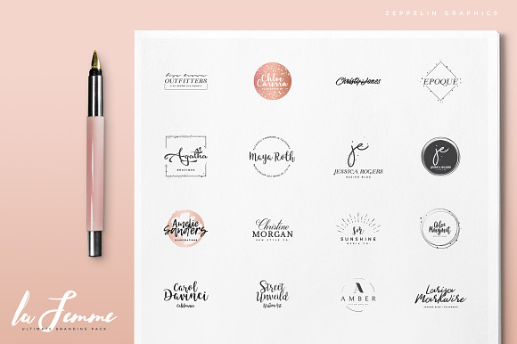 250 Feminine Logos Pack in Logo Templates - product preview 20