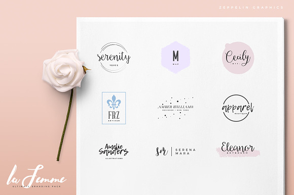 250 Feminine Logos Pack in Logo Templates - product preview 21