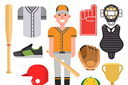 Cartoon baseball player icons
