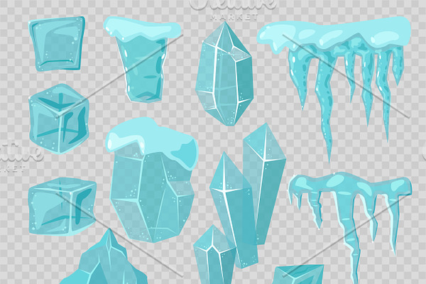 Set of ice caps vector