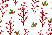 Christmas berry flower pattern