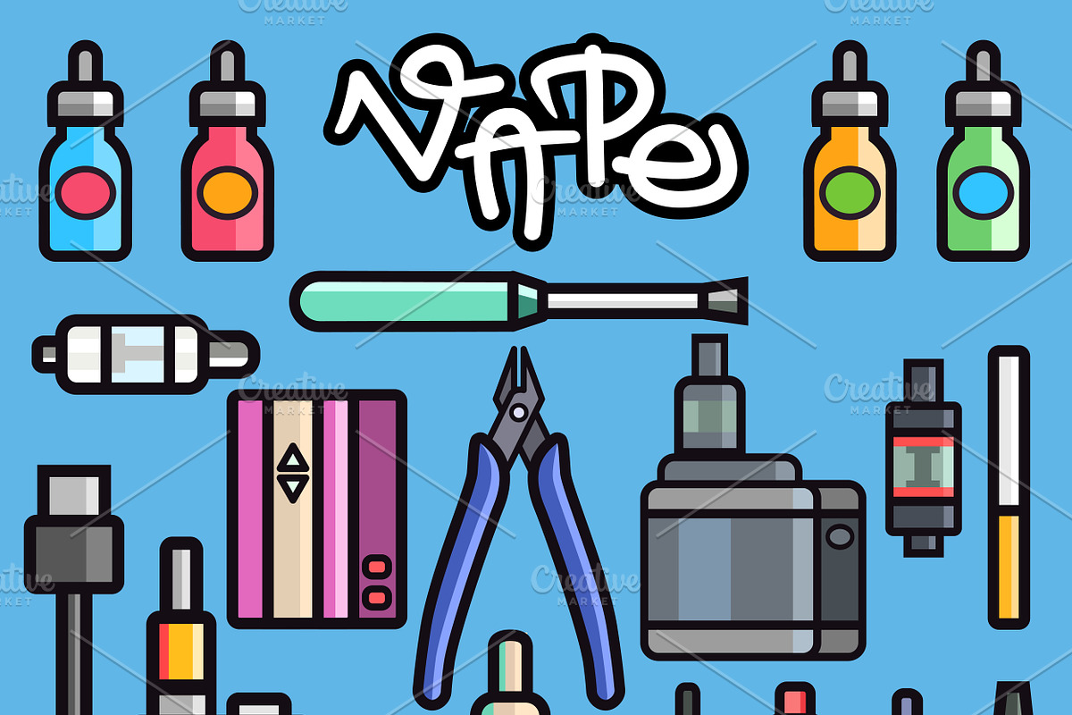 Vape device vector set in Illustrations - product preview 8