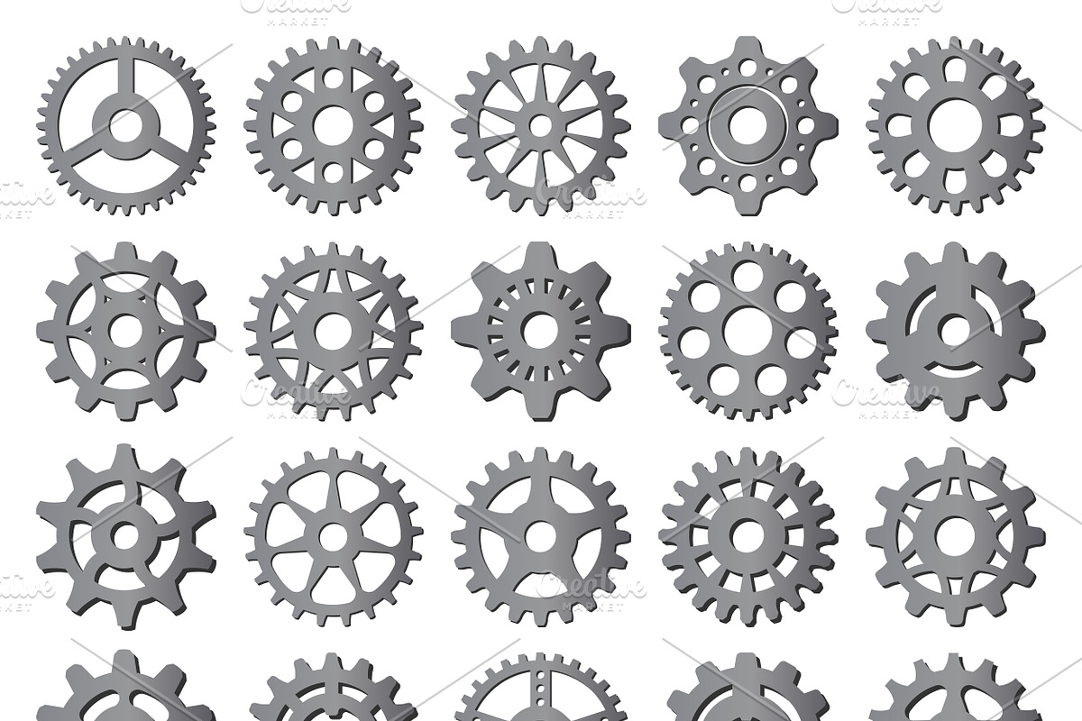 Gear icons isolated vector in Illustrations - product preview 8