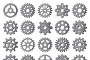 Gear icons isolated vector