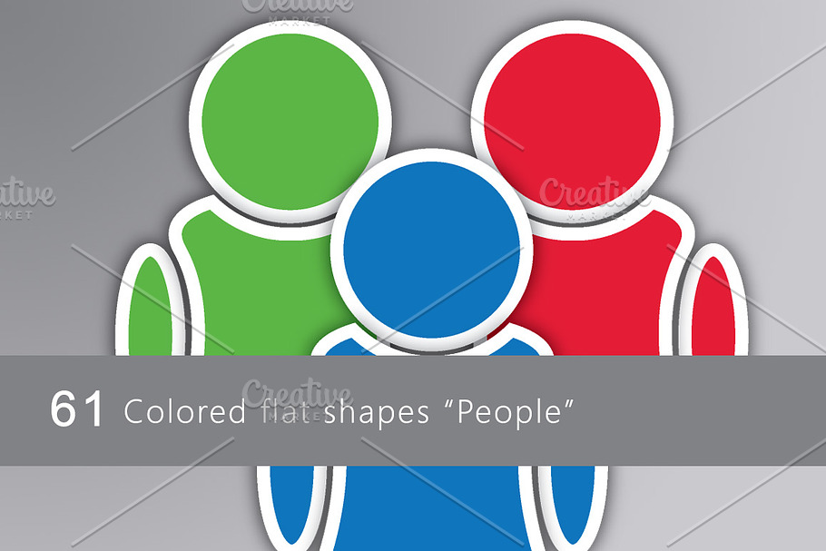 61 Colored flat icons "People" in Graphics - product preview 8
