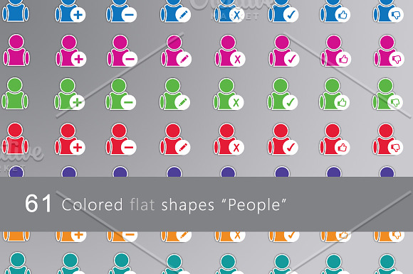 61 Colored flat icons "People" in Graphics - product preview 1