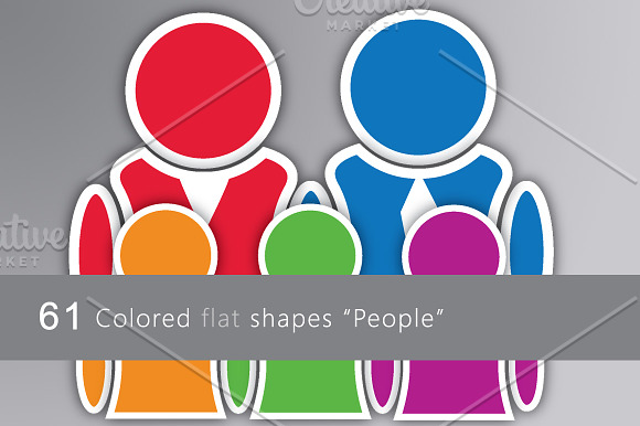 61 Colored flat icons "People" in Graphics - product preview 2