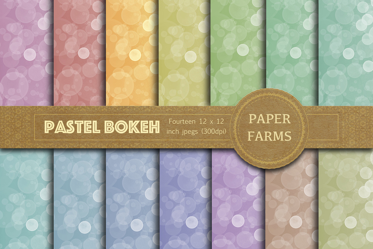 Pastel bokeh digital paper  in Patterns - product preview 8
