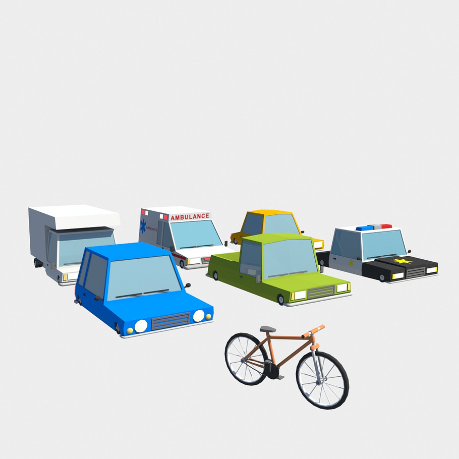 low poly vehicles in Vehicles - product preview 3