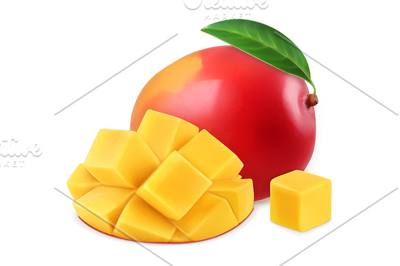 Sweet fruits. 3d vector icons set in Illustrations - product preview 2