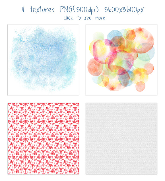 Valentines day love watercolor set in Illustrations - product preview 10