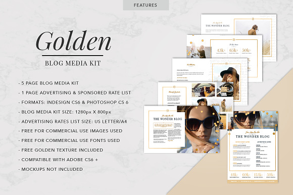 GOLDEN | Blog Media Kit in Resume Templates - product preview 1