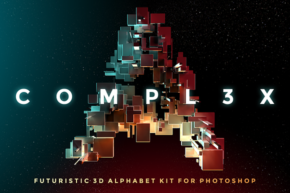 COMPL3X - Futuristic 3D Alphabet Kit in Objects - product preview 4