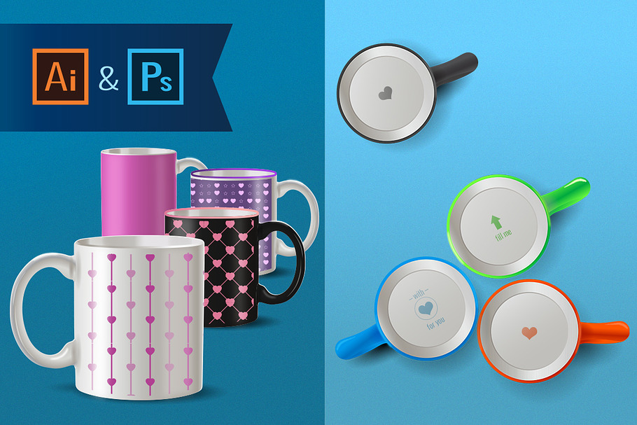 Mug Mock-ups for Ai and Ps in Product Mockups - product preview 8
