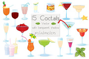 15 Vector coctails with trancperency