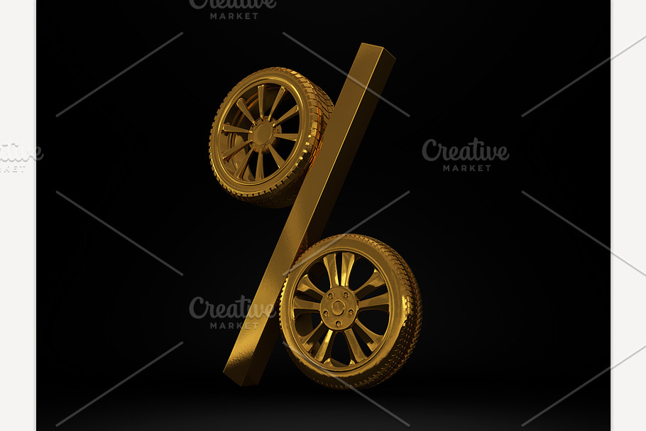 Car golden wheel  in Illustrations - product preview 8