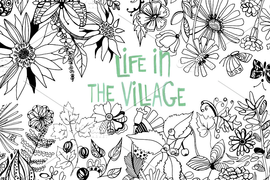 Coloring book Life in the Village in Illustrations - product preview 8