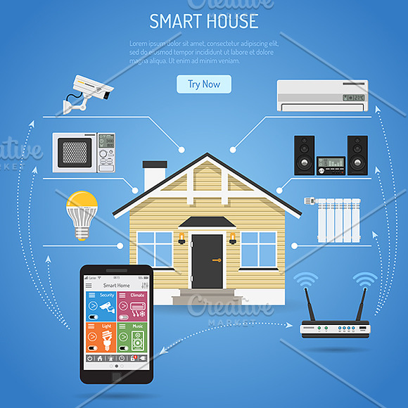 Smart House and internet of things in Illustrations - product preview 3