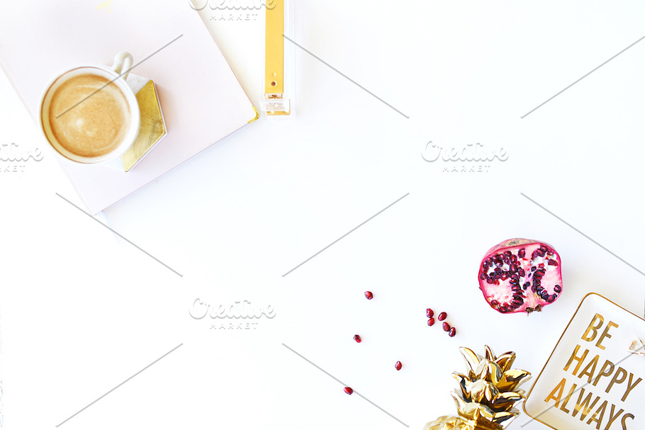 Styled Stock Photo | Pink & Gold  in Mobile & Web Mockups - product preview 8