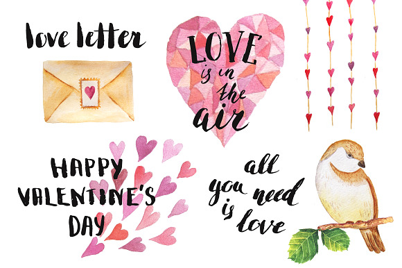Watercolor Spring&Love Set in Illustrations - product preview 3