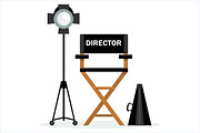 Director chair, megaphone