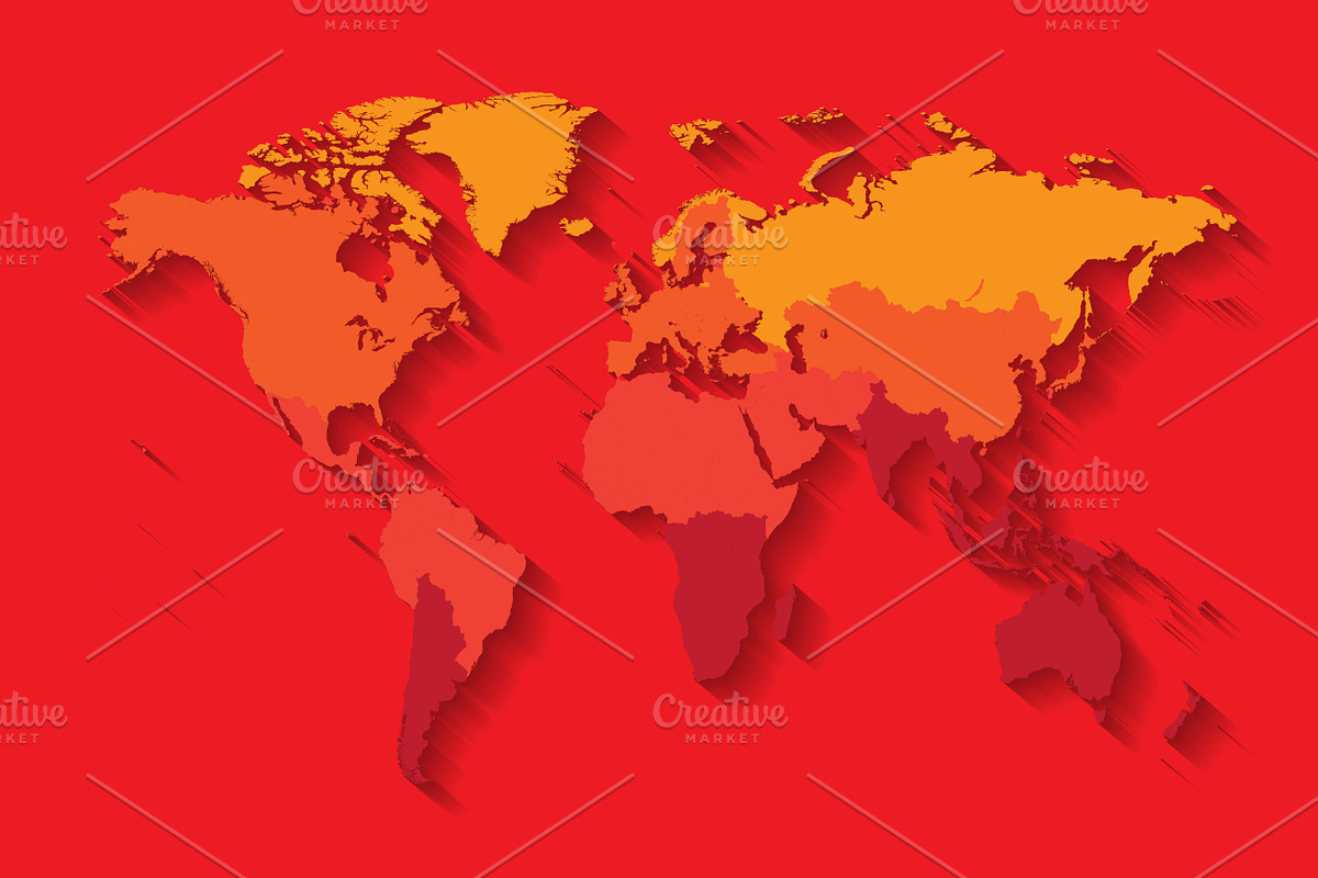 World map with countries red color in Graphics - product preview 8